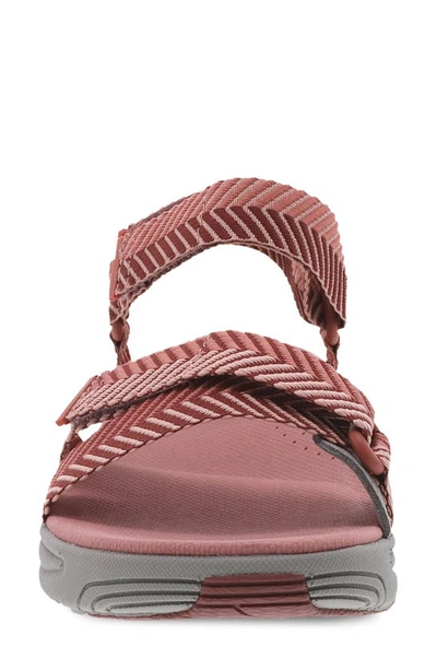 Shop Dansko Racquel Ankle Strap Sport Sandal In Rose Herringbone Webbing