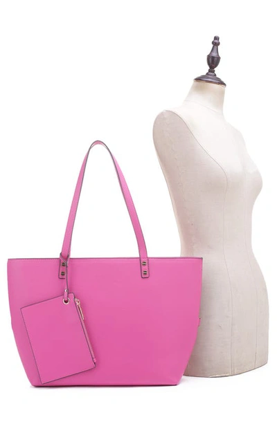 Mali + Lili Estie Recycled Vegan Leather Tote In Pink