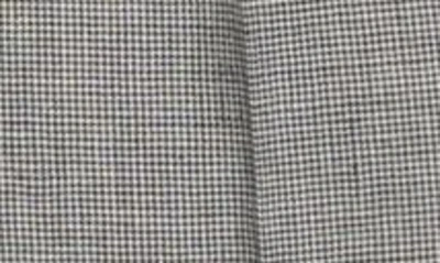 Shop Brunello Cucinelli Pleated Gingham Drawstring Linen & Wool Pants In C062 Grey