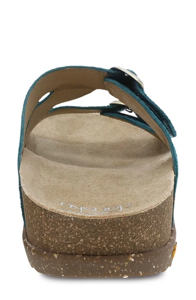 Shop Dansko Dayna Strappy Slide Sandal In Teal Suede