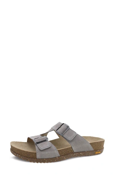 Shop Dansko Dayna Strappy Slide Sandal In Stone Suede