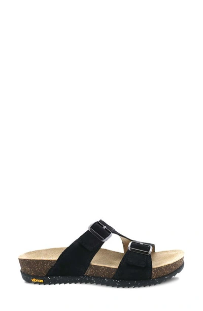 Shop Dansko Dayna Strappy Slide Sandal In Black Suede