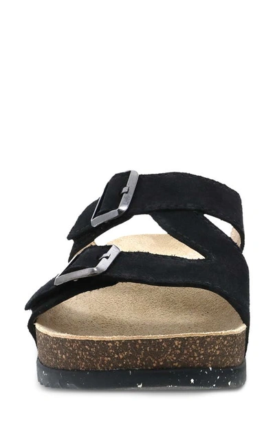 Shop Dansko Dayna Strappy Slide Sandal In Black Suede