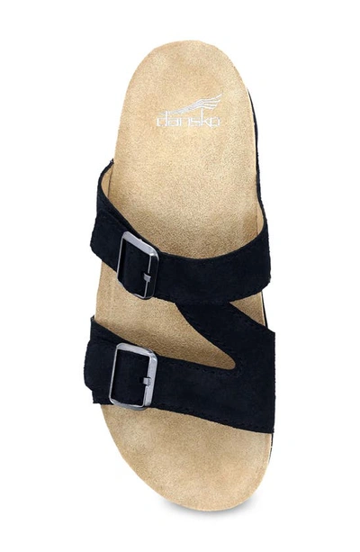 Dansko Dayna Strappy Slide Sandal In Black Suede