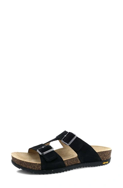 Shop Dansko Dayna Strappy Slide Sandal In Black Suede