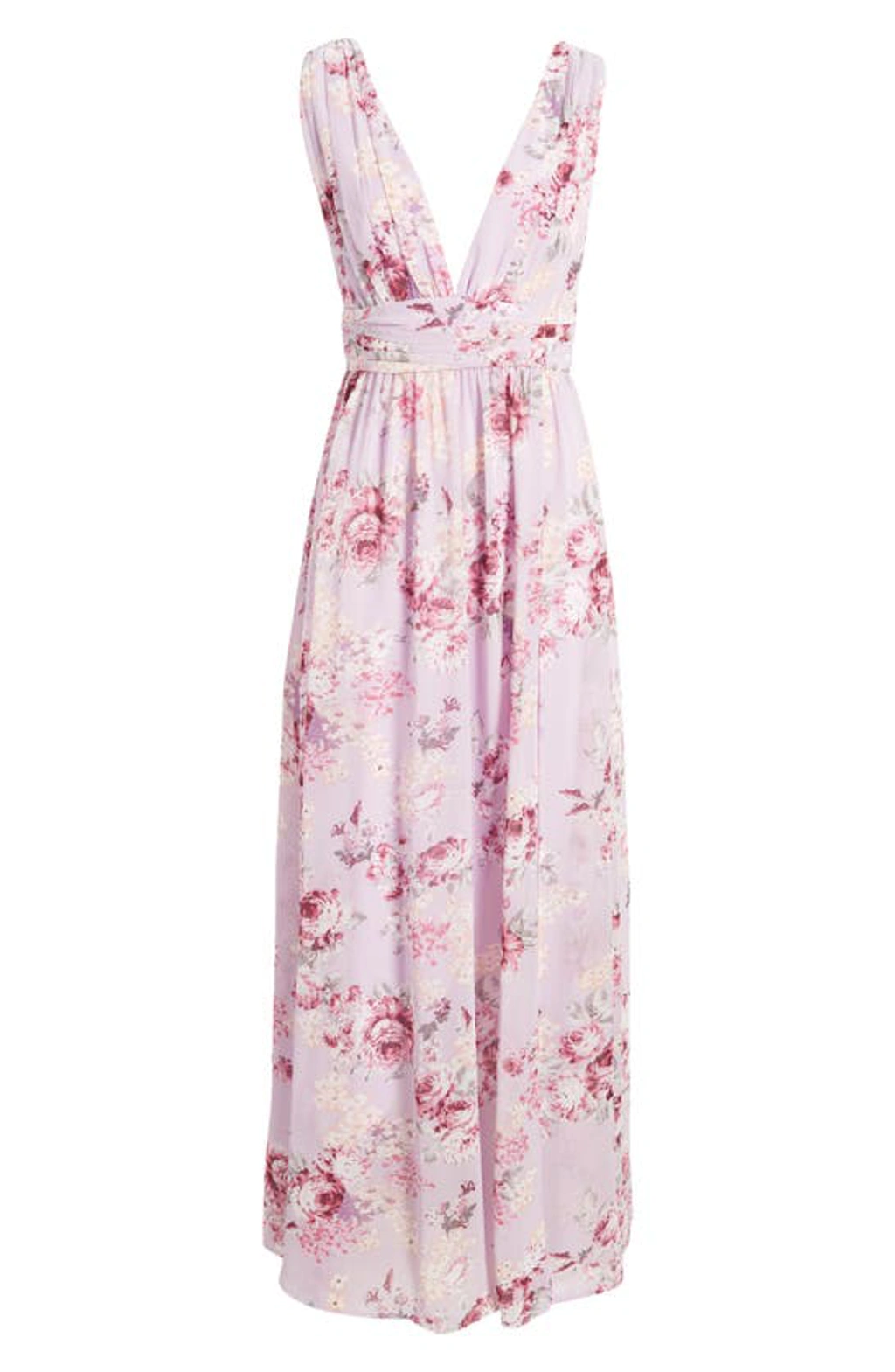 Lulus Garden Meandering Lavender Floral Print Maxi Dress In Purple ModeSens