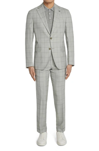 Shop Jack Victor Mcallen Unconstructed Plaid Wool Suit In Grey