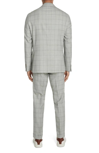 Jack Victor Mcallen Unconstructed Plaid Wool Suit In Grey