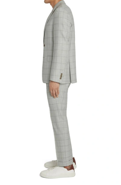 Shop Jack Victor Mcallen Unconstructed Plaid Wool Suit In Grey