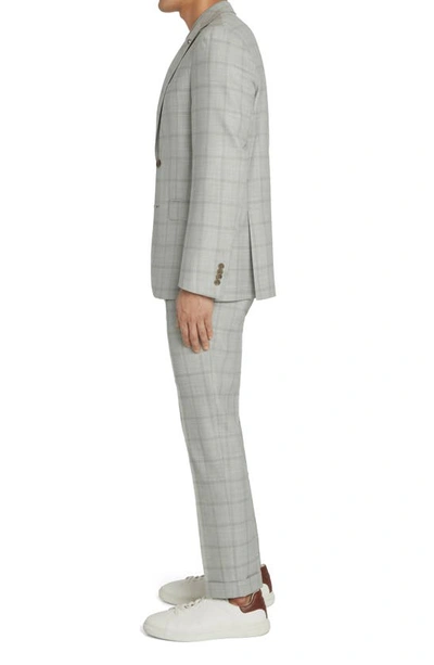 Jack Victor Mcallen Unconstructed Plaid Wool Suit In Grey