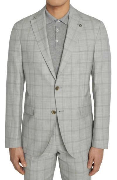 Jack Victor Mcallen Unconstructed Plaid Wool Suit In Grey