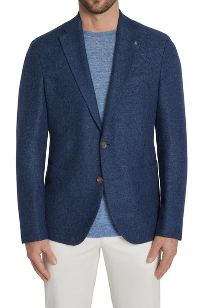 Shop Jack Victor Hampton Solid Knit Wool & Linen Blend Sport Coat In Medium Blue
