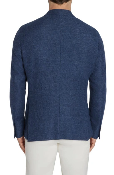 Jack Victor Hampton Solid Knit Wool & Linen Blend Sport Coat In Medium Blue