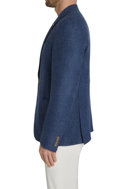 Jack Victor Hampton Solid Knit Wool & Linen Blend Sport Coat In Medium Blue