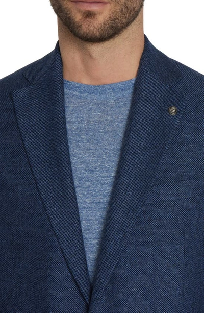 Shop Jack Victor Hampton Solid Knit Wool & Linen Blend Sport Coat In Medium Blue