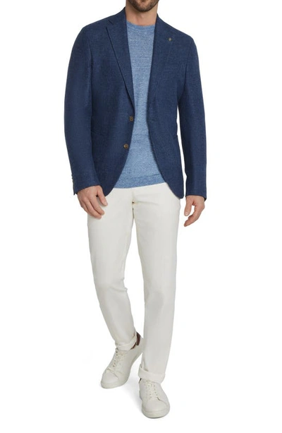 Jack Victor Hampton Solid Knit Wool & Linen Blend Sport Coat In Medium Blue