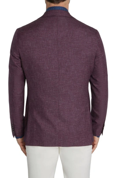Jack Victor Midland Micro Houndstooth Regular Fit Sport Coat In Burgundy