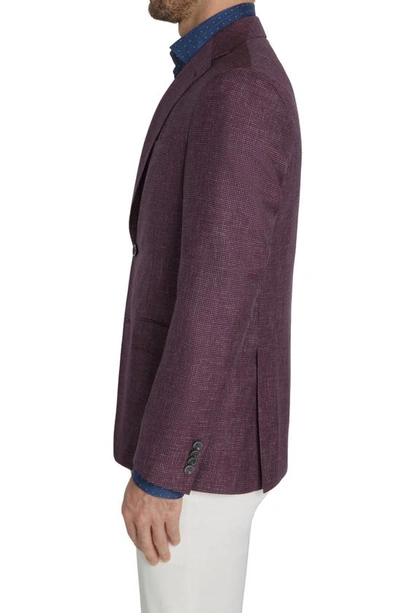 Jack Victor Midland Micro Houndstooth Regular Fit Sport Coat In Burgundy