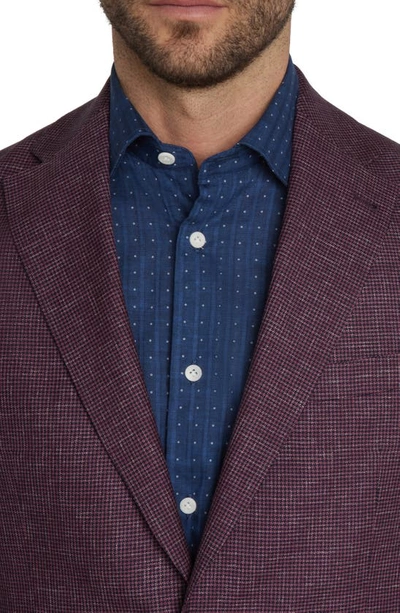 Shop Jack Victor Midland Houndstooth Wool Sport Coat In Burgundy