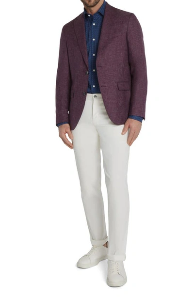 Jack Victor Midland Micro Houndstooth Regular Fit Sport Coat In Burgundy