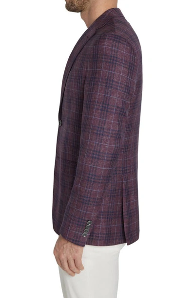 Shop Jack Victor Midland Plaid Wool Sport Coat In Berry