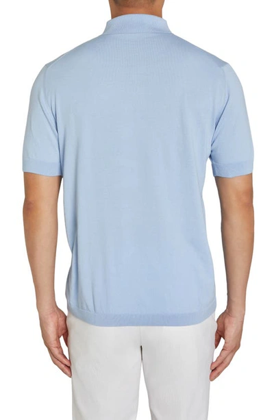 Shop Jack Victor Roslyn Tipped Polo In Sky Blue