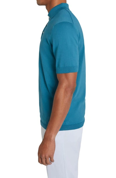 Shop Jack Victor Roslyn Tipped Polo In Teal