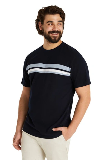 Shop Johnny Bigg Stefan Smart Stripe Piqué T-shirt In Navy