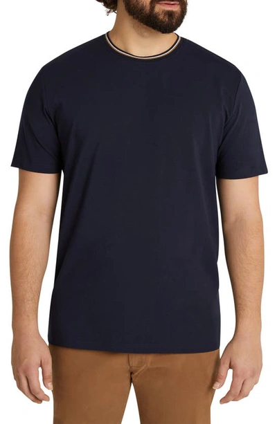 Shop Johnny Bigg Amon Smart Tipped Cotton T-shirt In Navy