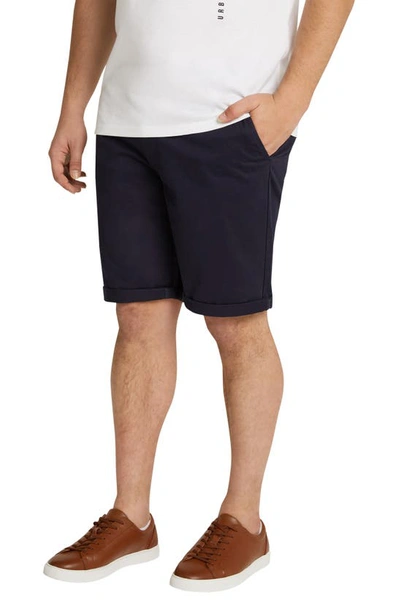 Shop Johnny Bigg Robson Flat Front Stretch Cotton Chino Shorts In Ink