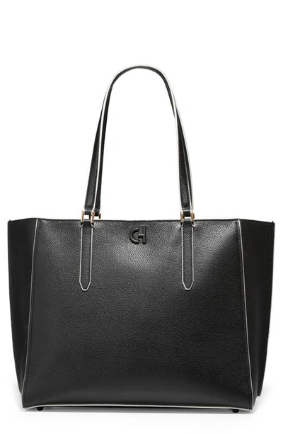 Shop Cole Haan Go-to Leather Tote In Black