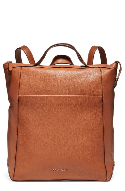 Shop Cole Haan Grand Ambition Leather Convertible Backpack In British Tan