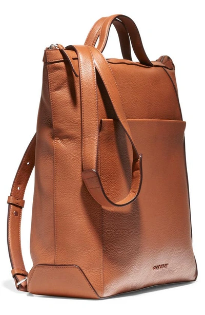Shop Cole Haan Grand Ambition Leather Convertible Backpack In British Tan