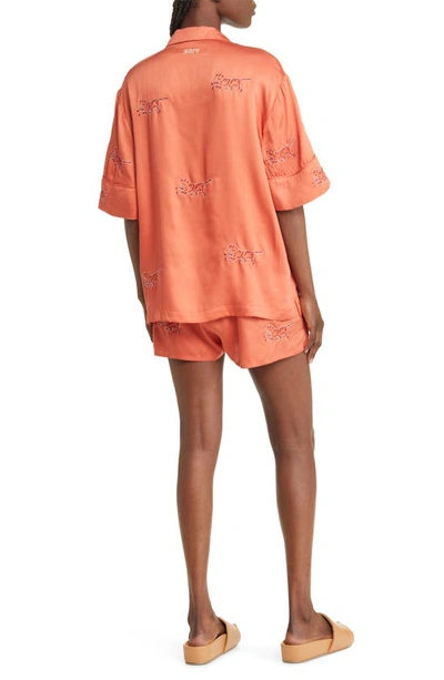 Sani Embroidered Pajamas In Coral