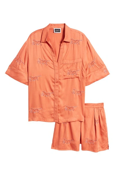 Sani Embroidered Pajamas In Coral