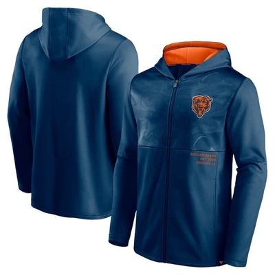 Shop Fanatics Branded Navy Chicago Bears Defender Full-zip Hoodie Jacket