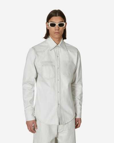 Shop Maison Margiela Chalk Selvedge Denim Shirt In White
