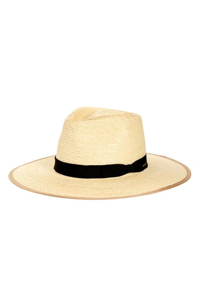 Shop Brixton Jo Straw Rancher Hat In Natural Black