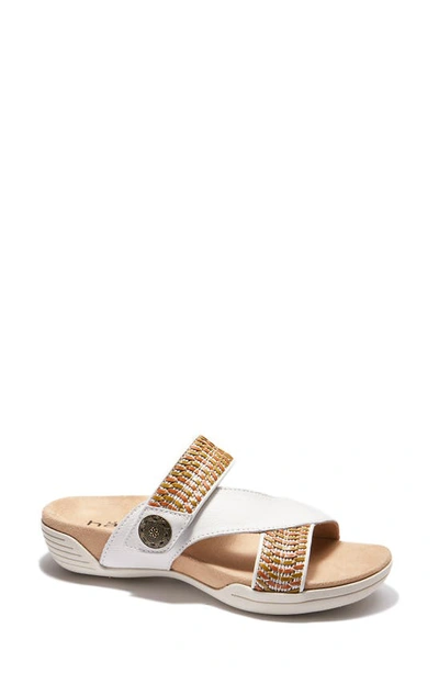 Shop Halsa Footwear Desiree Sandal In White Multi