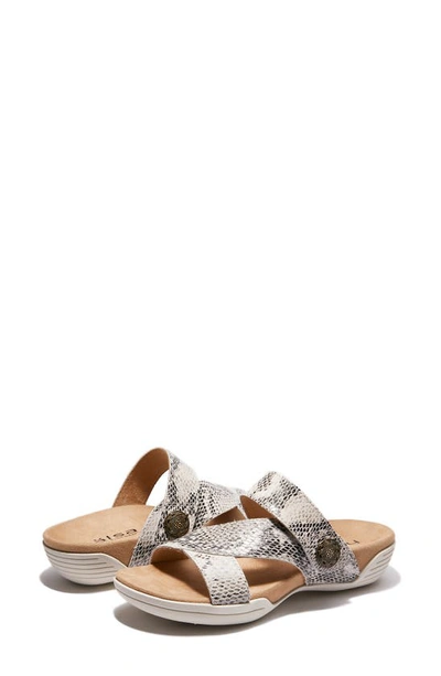 Shop Halsa Footwear Desiree Sandal In Beige/ Silver