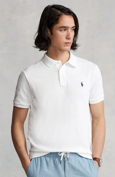 Polo Ralph Lauren Embroidered Logo Short-sleeve Polo Shirt In White