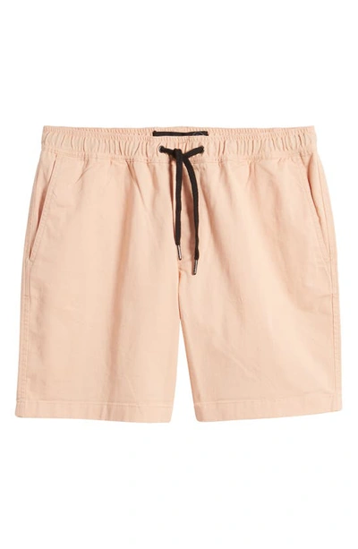 Shop Treasure & Bond Solid Deck Stretch Cotton Shorts In Coral Dawn