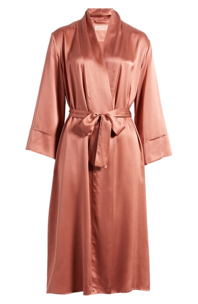 Shop Papinelle Silk Robe In Soft Cinnamon