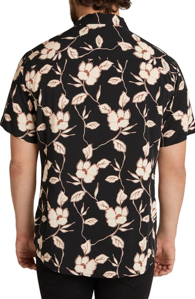 Shop Johnny Bigg Brixton Floral Short Sleeve Button-up Shirt In Black