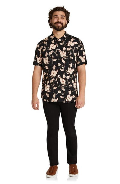 Shop Johnny Bigg Brixton Floral Short Sleeve Button-up Shirt In Black