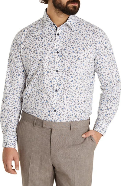 Shop Johnny Bigg Lewis Regular Fit Stretch Cotton Button-up Shirt In Blue/ White