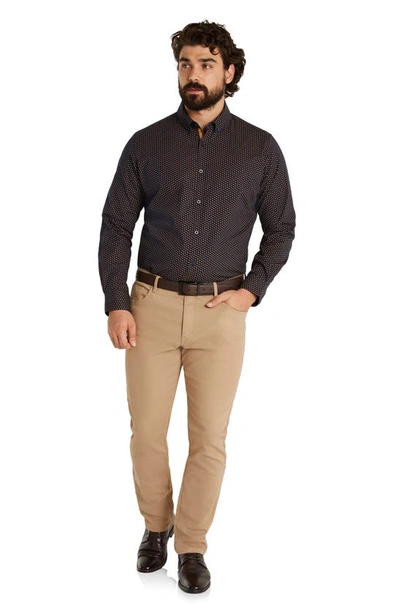 Shop Johnny Bigg Vincent Geo Regular Fit Stretch Cotton Button-down Shirt In Ink