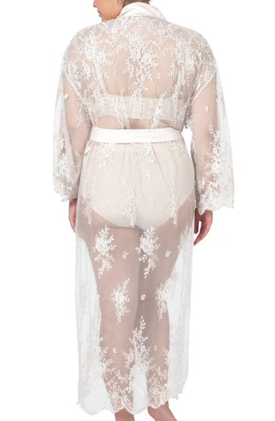 Shop Rya Collection Darling Sheer Lace Robe In Ivory