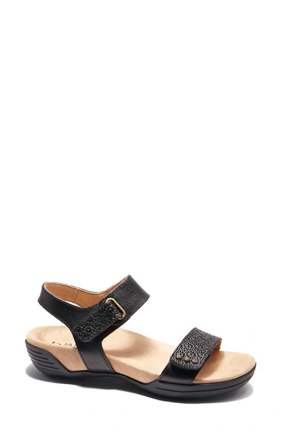 Shop Halsa Footwear Dominica Sandal In Black Embossed