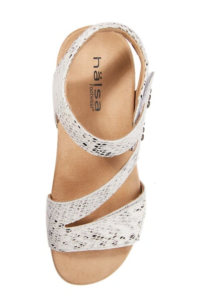 Shop Halsa Footwear Hälsa Denia Ankle Strap Sandal In Beige/ Silver